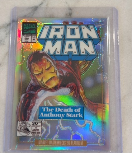 2024 Marvel Masterpieces '92 Platinum #38-V Iron Man — front