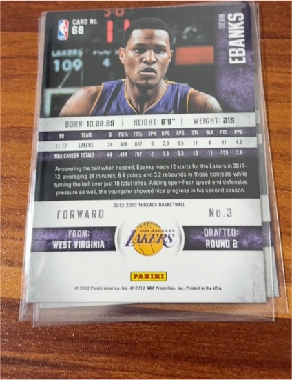 2012-13 Panini Threads Basketball #68 Devin Ebanks — front