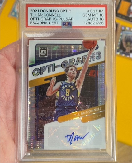 2021 Donruss Optic #OGTJM T.J. McConnell Opti-Graphs-Pulsar — front