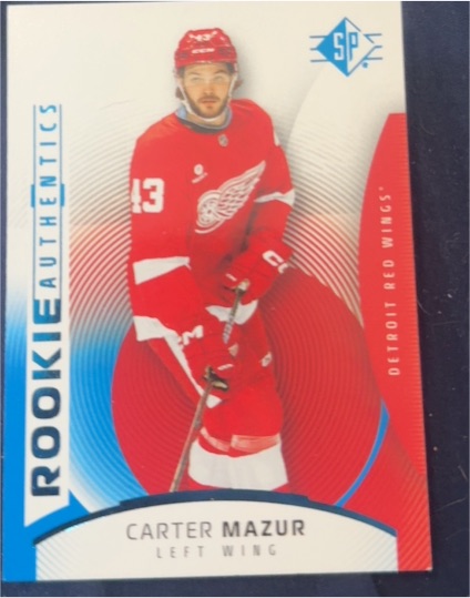 2025-26 Upper Deck SP #132 Carter Mazur Rookie Authentics Blue — front