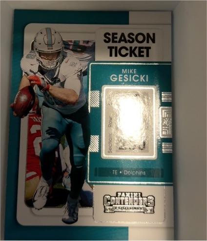 2021 Panini Contenders Season Ticket #62 Mike Gesicki — front