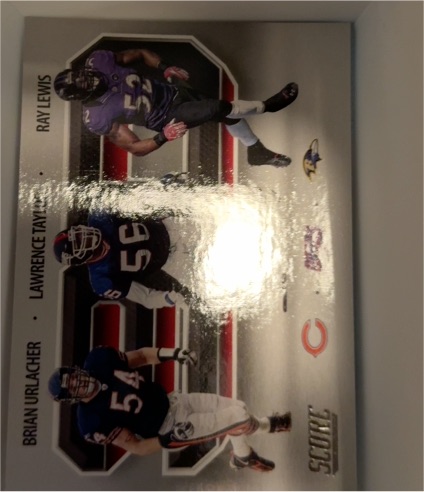 2021 Panini Score 3D #3D2 Brian Urlacher / Lawrence Taylor / Ray Lewis — front