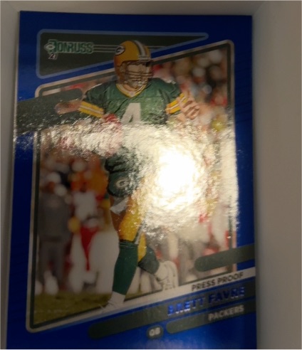 2021 Donruss #156 Brett Favre Press Proof Blue — front