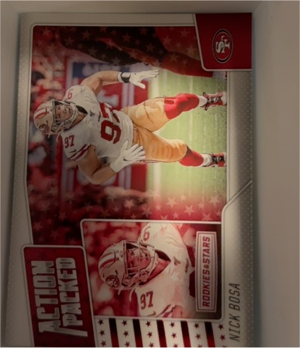 2020 Panini Rookies & Stars #9 Nick Bosa Action Packed — front