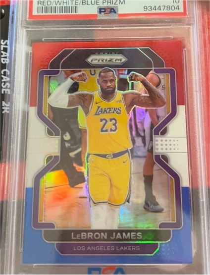 2021-22 Panini Prizm #91 LeBron James Red White Blue Prizm — front