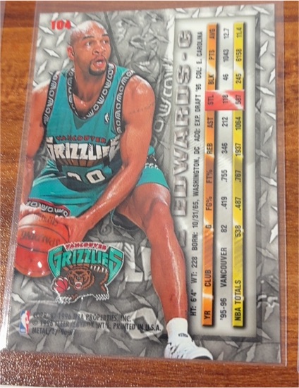 1996-97 Fleer Metal #104 Blue Edwards — front