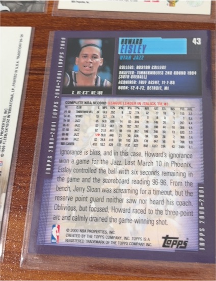 2000 Topps #43 Howard Eisley — front
