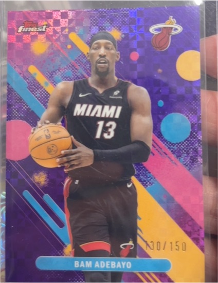 2025-26 Topps Finest #52 Bam Adebayo Purple Geometric Refractor — front