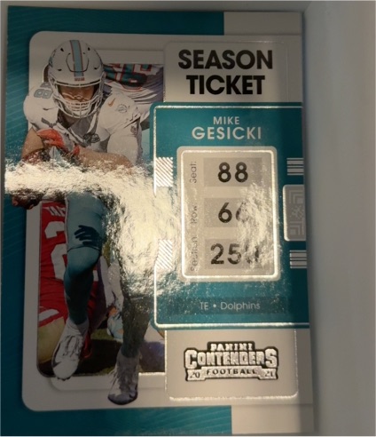 2021 Panini Contenders Season Ticket #62 Mike Gesicki — front