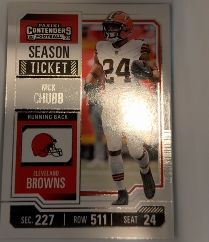 2023 Panini Contenders #26 Nick Chubb Season Ticket — front