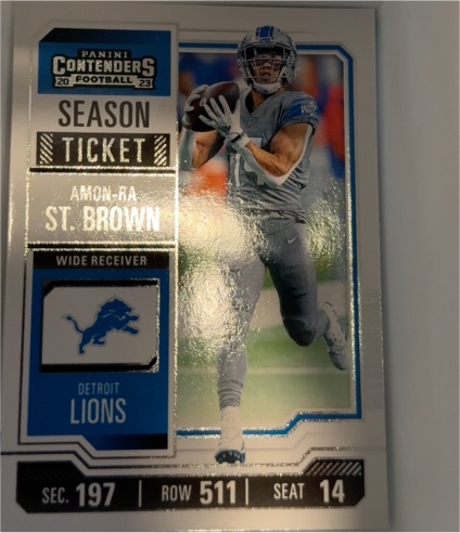 2023 Panini Contenders Season Ticket #34 Amon-Ra St. Brown — front
