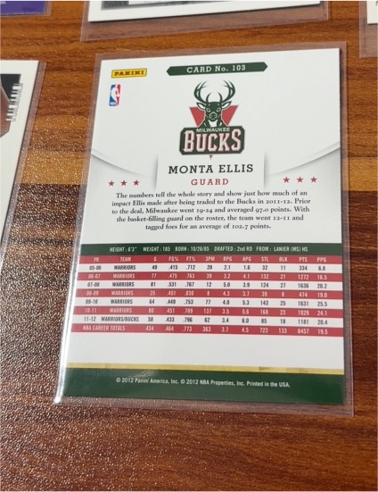 2012 Panini #103 Monta Ellis — front