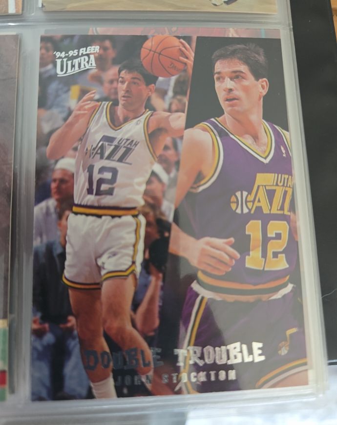 1994-95 Fleer Ultra #10 John Stockton Double Trouble — front