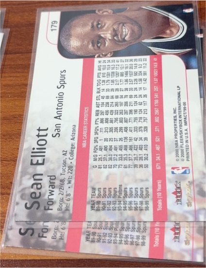 2000 Fleer #179 Sean Elliott — front