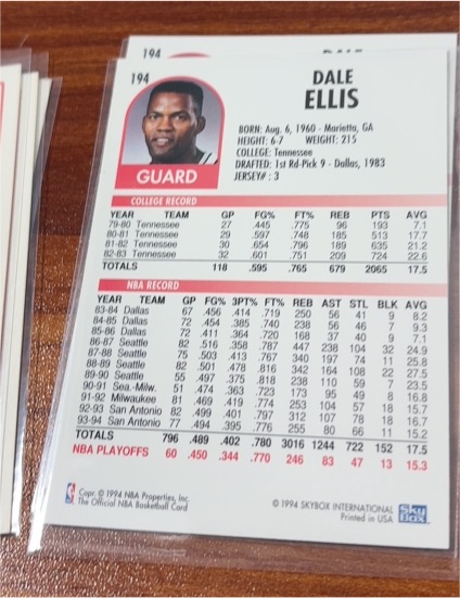 1989-90 Hoops #43 Dale Ellis — front