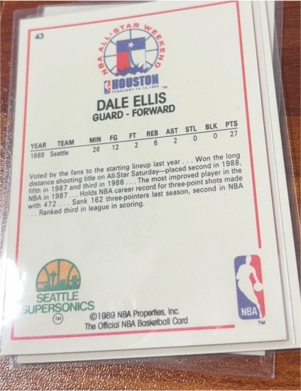 1989-90 NBA Hoops #43 Dale Ellis — front