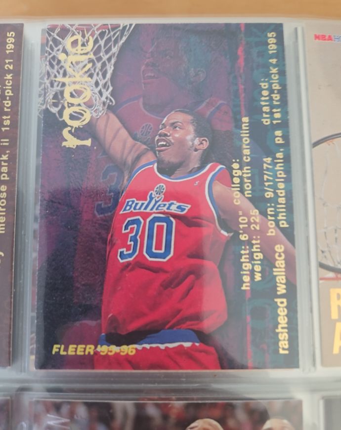 1995-96 Fleer #316 Rasheed Wallace Washington Bullets Rookie — front