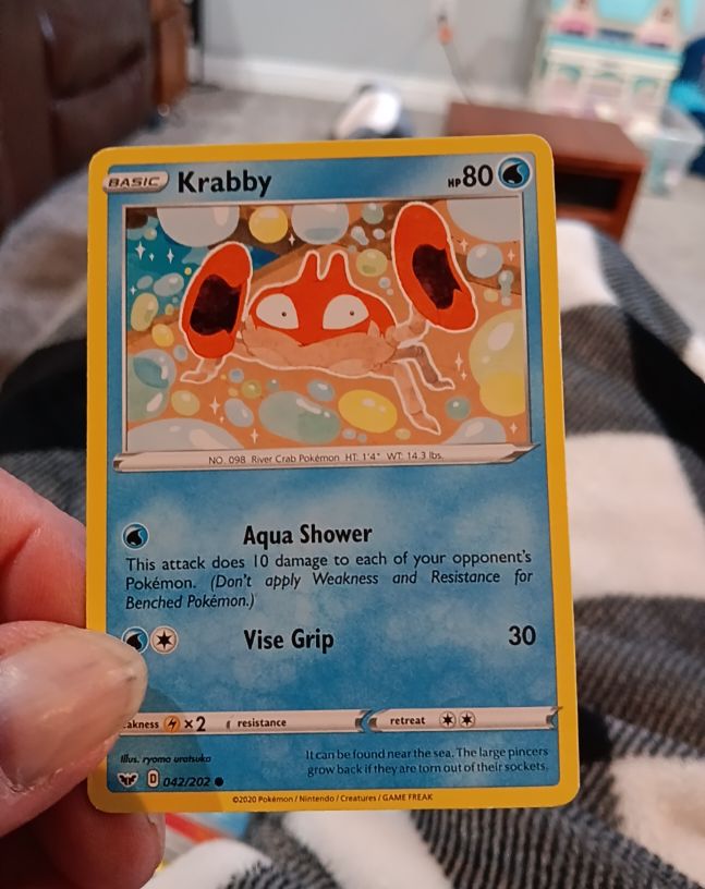 2020 Pokémon Sword & Shield #042 Krabby — front
