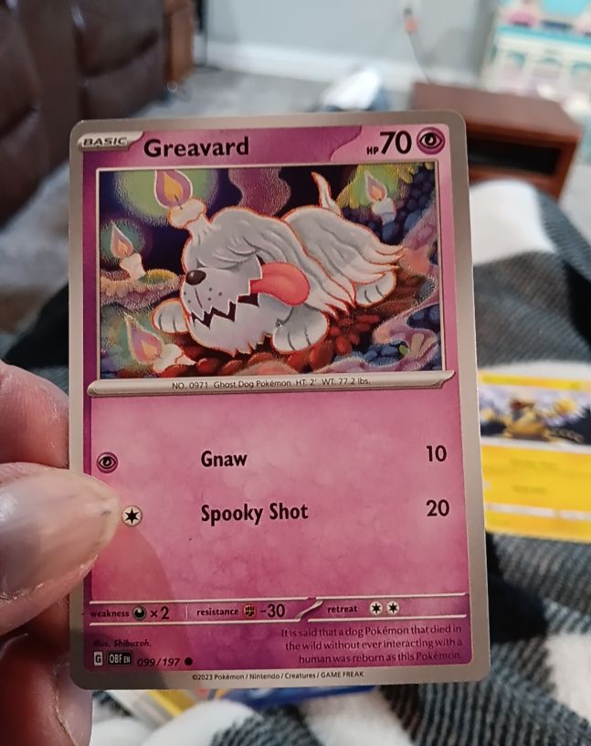 2023 Pokémon Obsidian Flames #099 Greavard — front