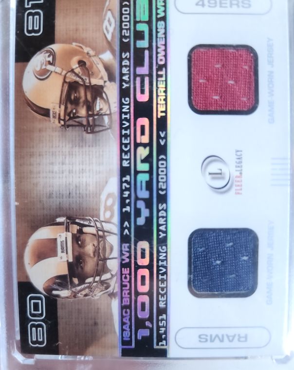 2001 Fleer Legacy 1000 Yard Club #1000 Yard Club Isaac Bruce Terrell Owens — front