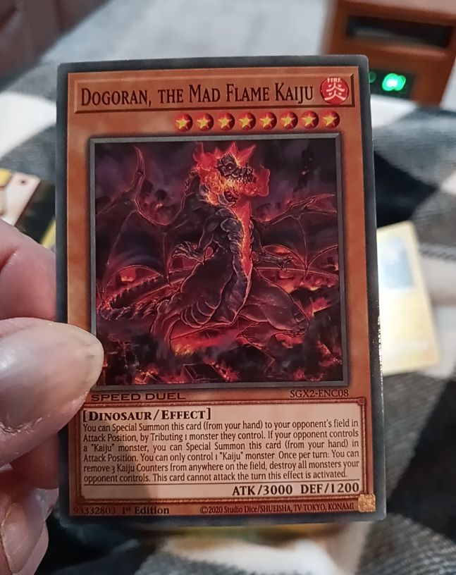 2020 Yu-Gi-Oh! SGX2-ENC08 Dogoran, the Mad Flame Kaiju — front