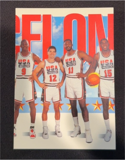 1991-92 Skybox #545 USA Dream Team Michael Jordan Magic Johnson Karl Malone John Stockton — front