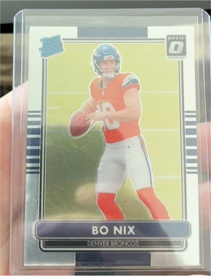 2024 Donruss Optic #6 Bo Nix Denver Broncos 2014 Retro Series Rated Rookie RC — front
