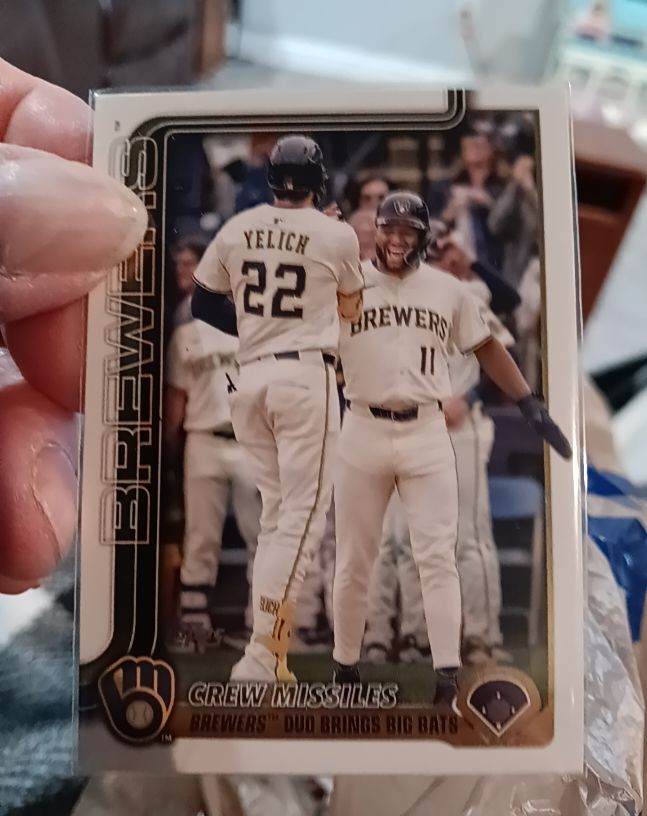 2025 Topps Update #US233 Crew Missiles Christian Yelich Jackson Chourio — front