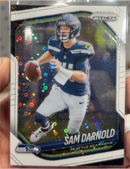 2025 Panini Prizm #269 Sam Darnold White Disco Prizm Seattle Seahawks — front