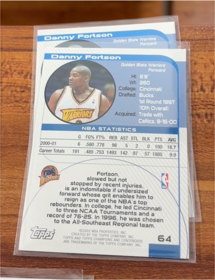 2000-01 Topps #64 Danny Fortson — front