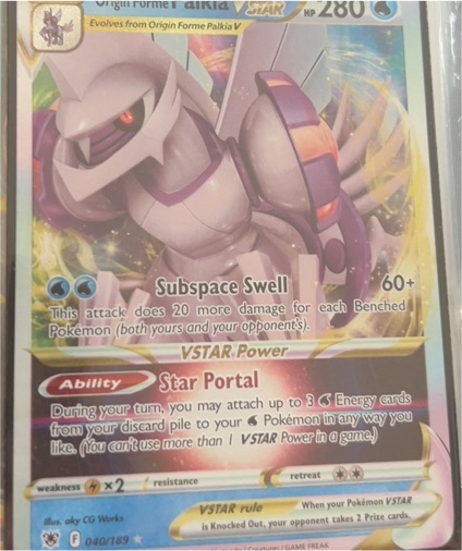 2021 Pokémon Astral Radiance #040 Origin Forme Palkia VSTAR — front