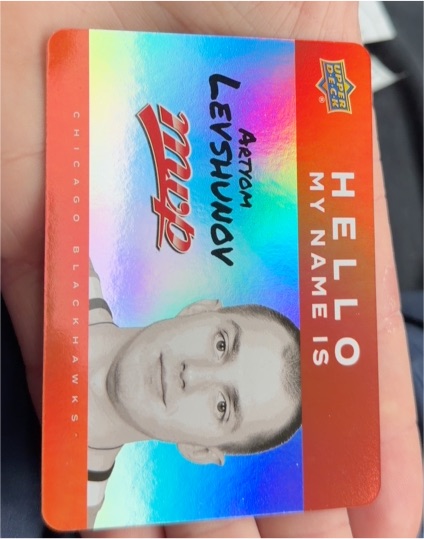 2025-26 Upper Deck MVP #HNI-21 Artyom Levshunov Hello My Name Is — front