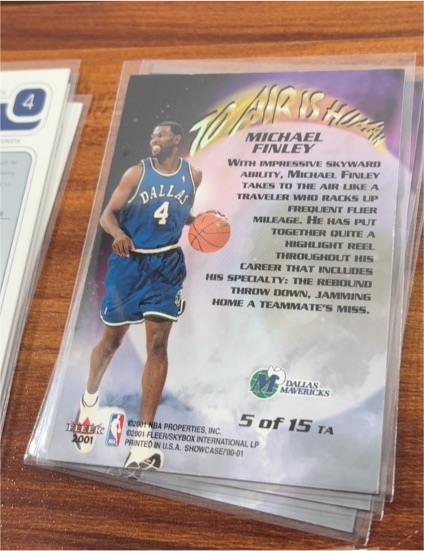 2001 Fleer Showcase #5 of 15 TA Michael Finley — front