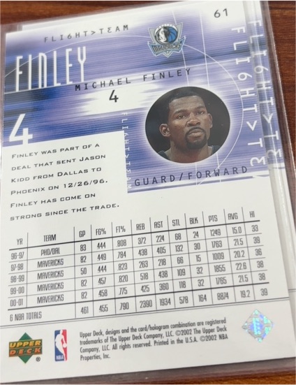 2002 Upper Deck Ovation #61 Michael Finley — front