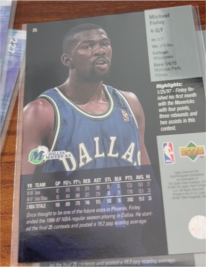1997-98 Upper Deck #25 Michael Finley — front