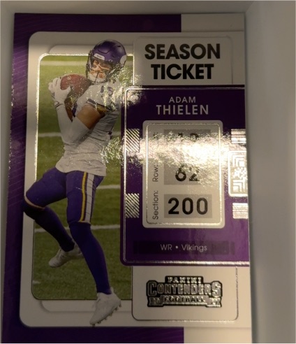2021 Panini Contenders Football Season Ticket #66 Adam Thielen — front