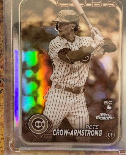 2024 Topps Chrome #16 Pete Crow-Armstrong Sepia Refractor Rookie — front