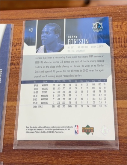 2003-04 Upper Deck #49 Danny Fortson — front
