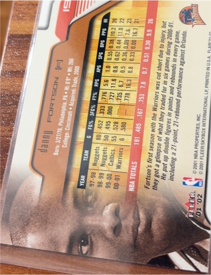 2001-02 Fleer #26 Danny Fortson — front