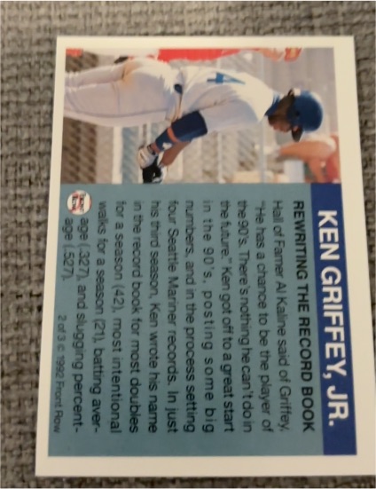 1993 Fax Pax #2 Ken Griffey Jr. — front