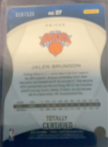 2024-25 Panini Totally Certified #27 Jalen Brunson — front