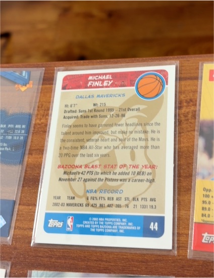2000 Topps #44 Michael Finley — front