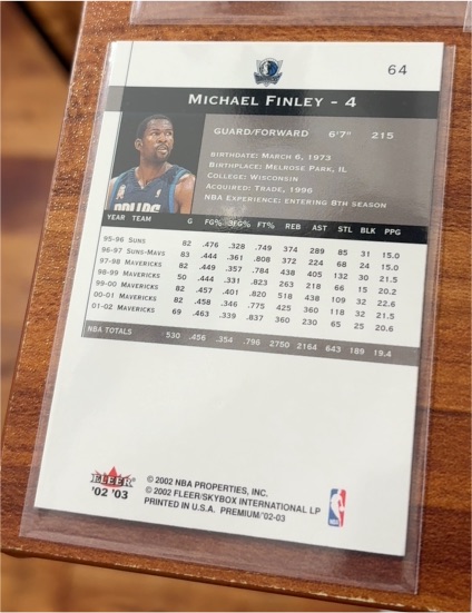 2002-03 Fleer Premium #64 Michael Finley — front