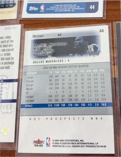 2004 Fleer '04-05 Hoops Hot Prospects #44 Michael Finley — front