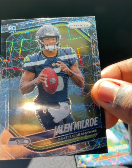 2025 Panini Prizm #317 Jalen Milroe Lazer Prizm Rookie Card — front
