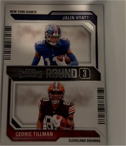 2023 Panini Contenders Round Numbers #15 Jalin Hyatt / Cedric Tillman — front