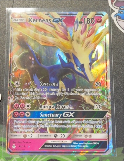 2018 Pokémon Sun & Moon Forbidden Light #90 Xerneas GX — front