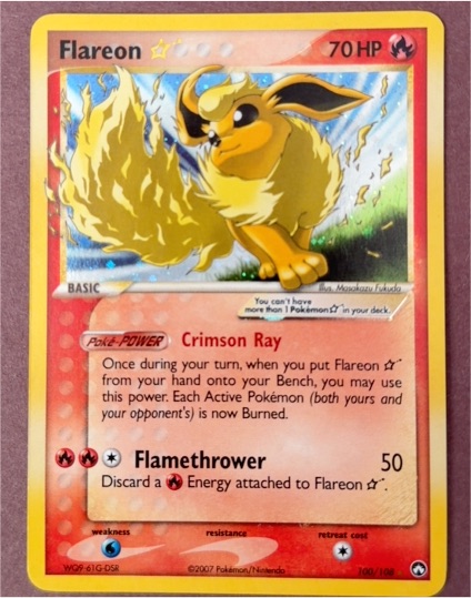 2007 Pokémon #100 Flareon EX Power Keepers — front