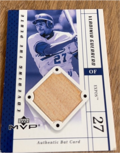 2003 Upper Deck MVP Covering the Plate Game Bat #CP-VG Vladimir Guerrero — front