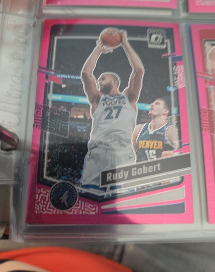 2023-24 Panini Donruss Optic #28 Rudy Gobert Pink Hyper Prizm — front